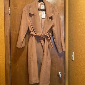 AF Wool Blend Belted Slouchy Dad Coat